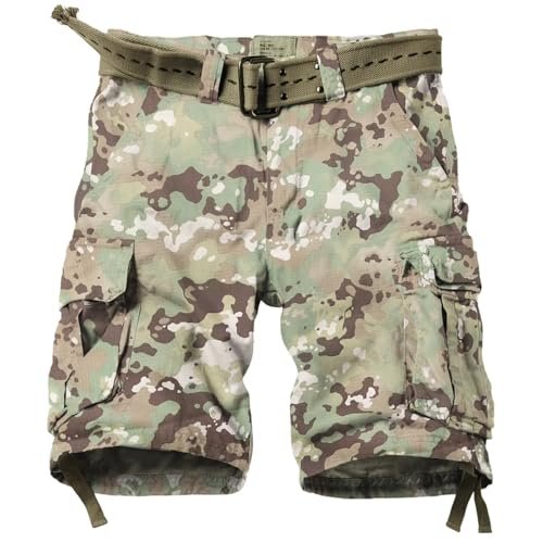 Mens Cargo Shorts Relaxed Fit Camo Casual Shorts Multi-Pocket Work Shorts with Pockets 11" Inseam