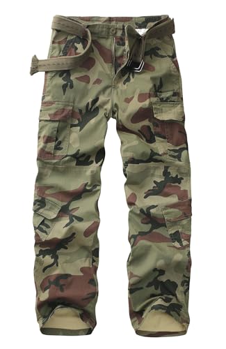 Hiking Pants Men Camo Cargo Pants Outdoor Construction Work Pants with Multi Pocket