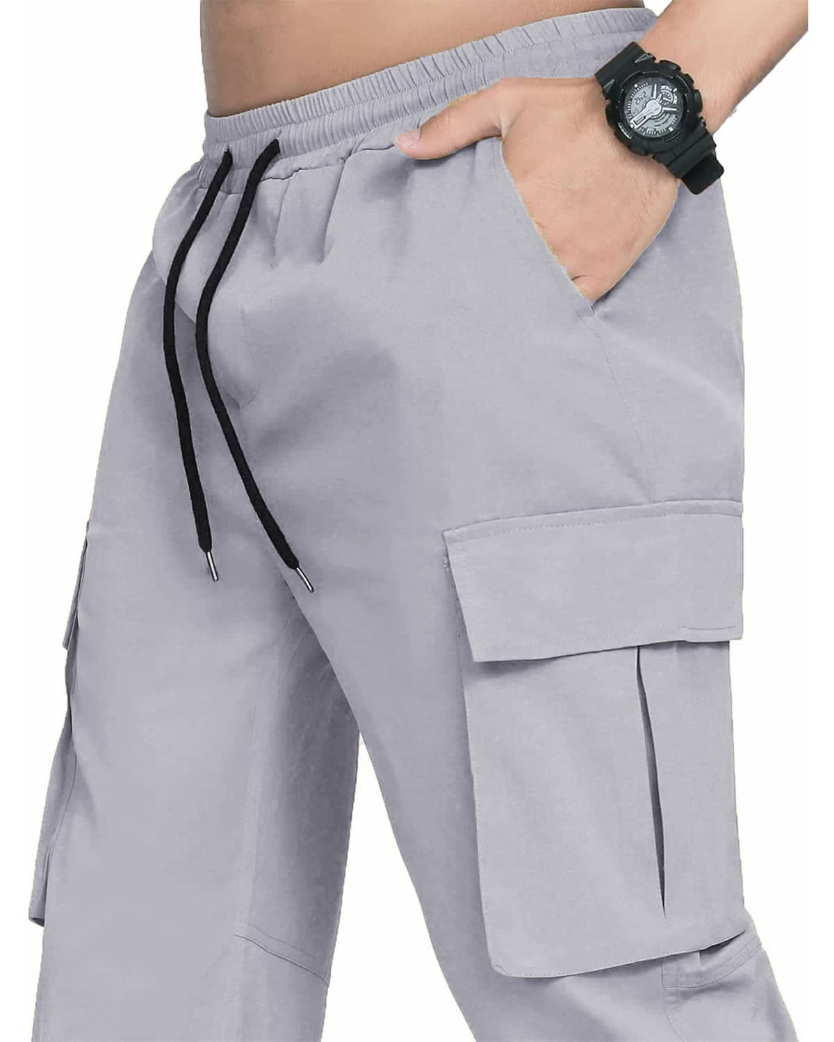 LYRXXX Men's Casual Cargo Pants Hiking Pants Workout Joggers Sweatpants for Men
