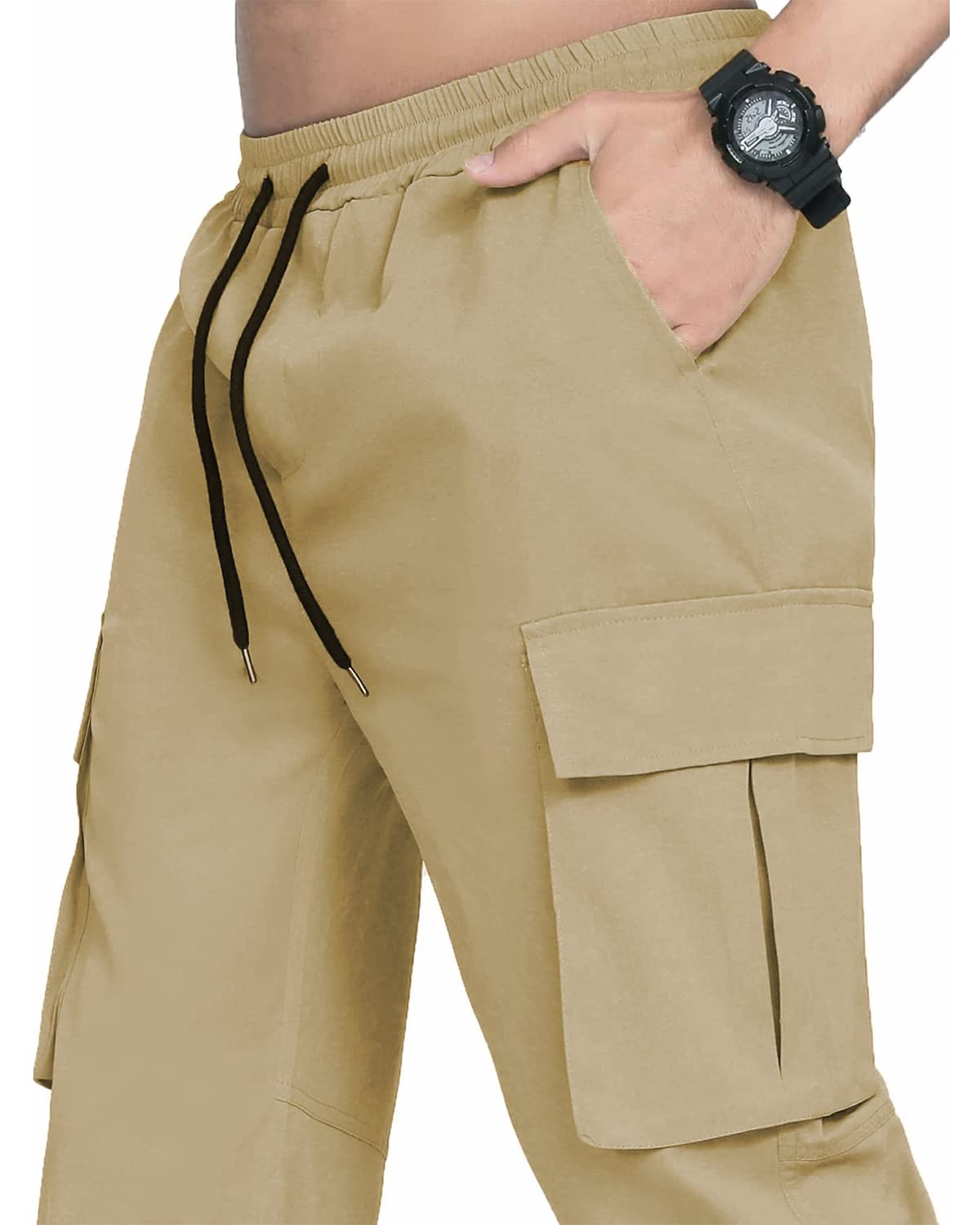 LYRXXX Men's Casual Cargo Pants Hiking Pants Workout Joggers Sweatpants for Men
