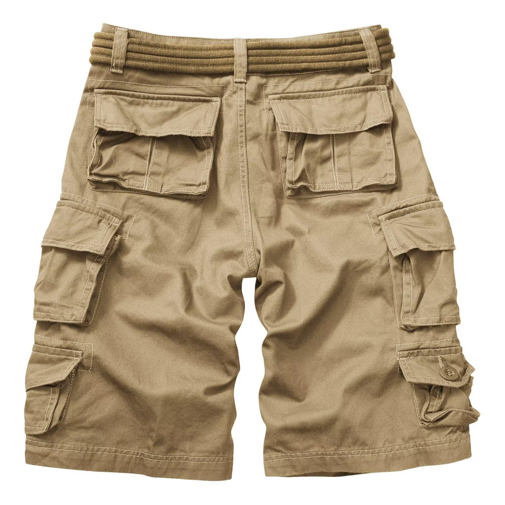 Cargo Short for Men Relaxed Fit Camo Outdoor Hiking Work Cotton Casual Shorts with 9 Pockets No Belt