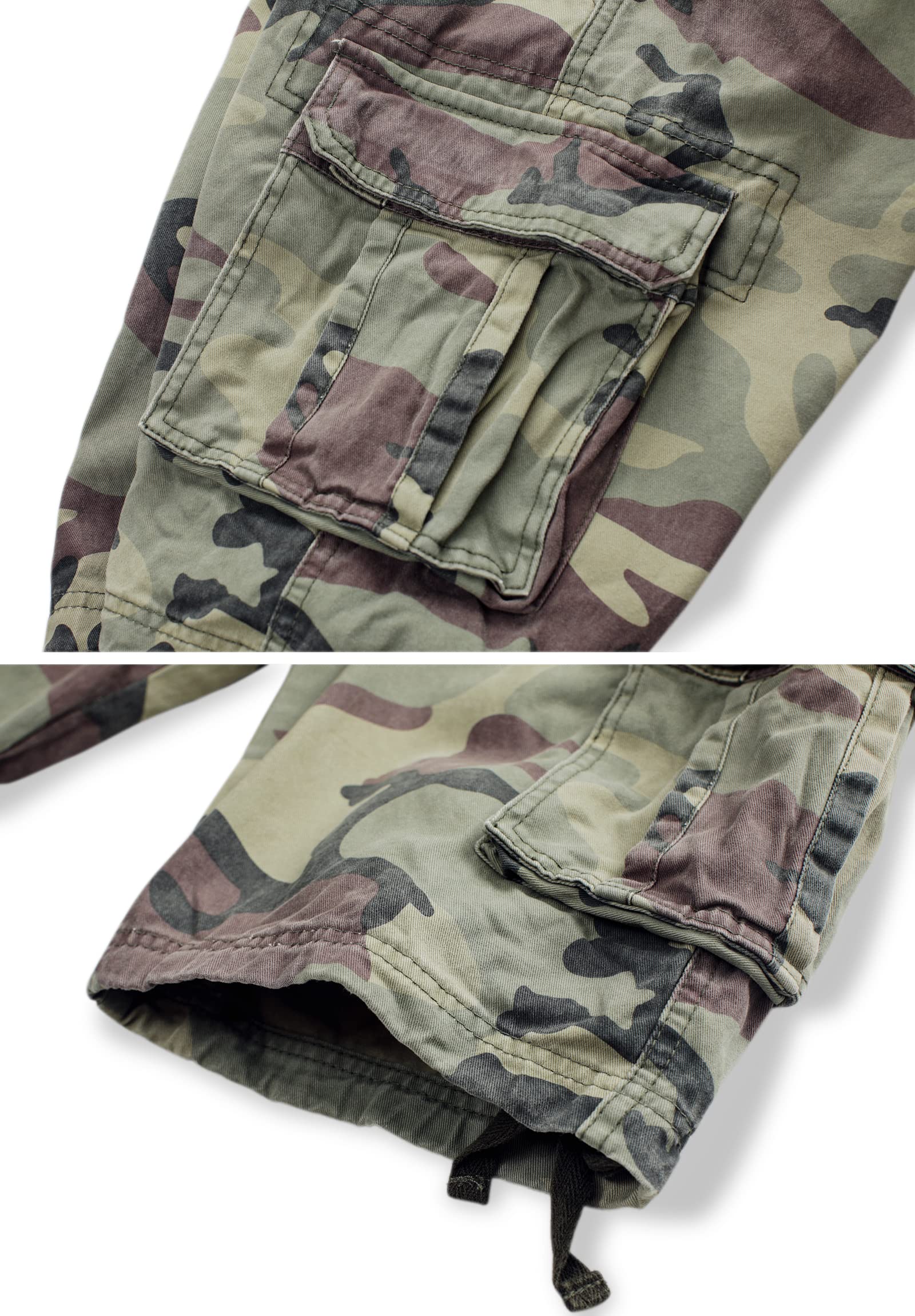 Mens Cargo Shorts Relaxed Fit Camo Casual Shorts Multi-Pocket Work Shorts with Pockets 11" Inseam