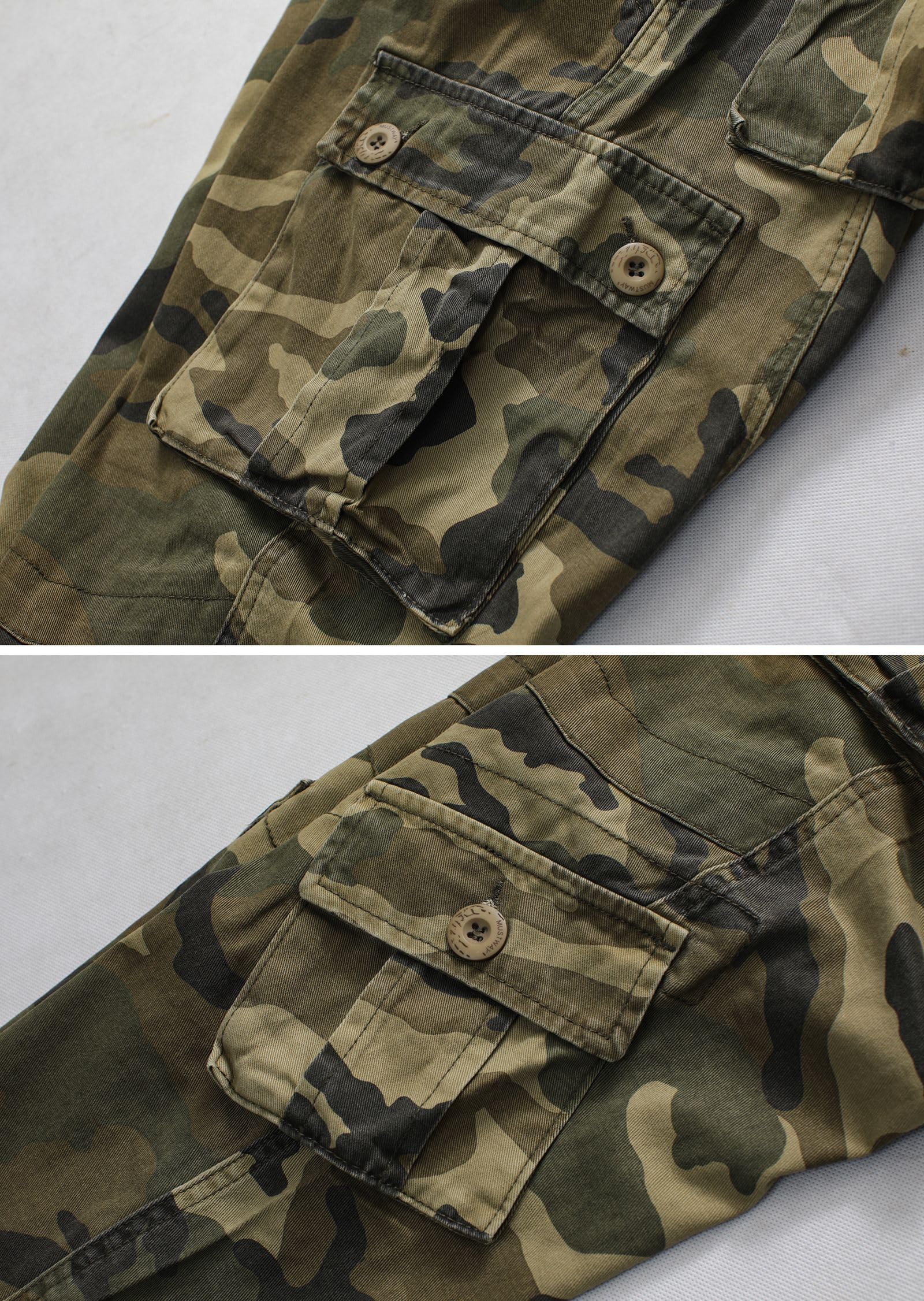 Men's Cargo Pants, Casual Outdoor Camo Pants, Relaxed Fit Work Pants with Multi Pockets