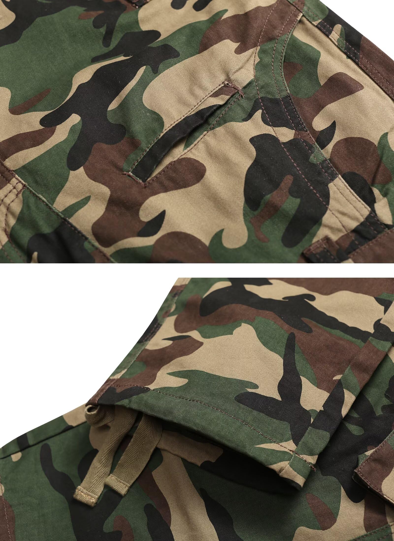 Men's Cargo Pants, Casual Outdoor Camo Pants, Relaxed Fit Work Pants with Multi Pockets
