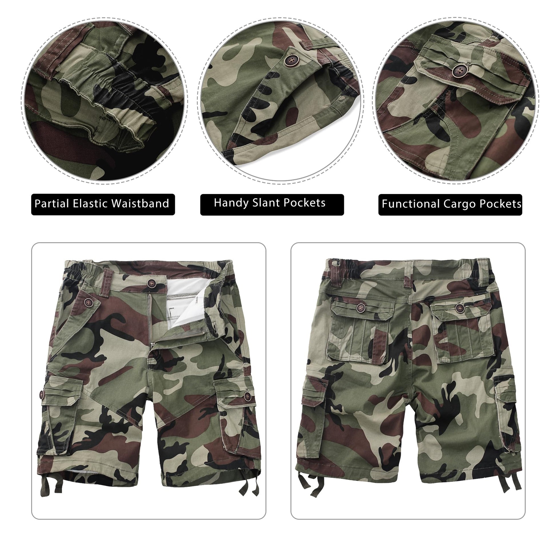 Womens Hiking Shorts, Bermuda Cargo Shorts, 10" Casual Summer Jorts Y2K Shorts with Multi Pockets
