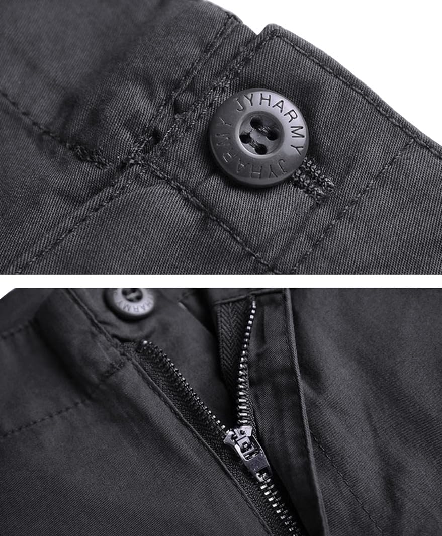 Cargo Pants for Men, Work Travel Casual Pants with Multi Zipper Pockets