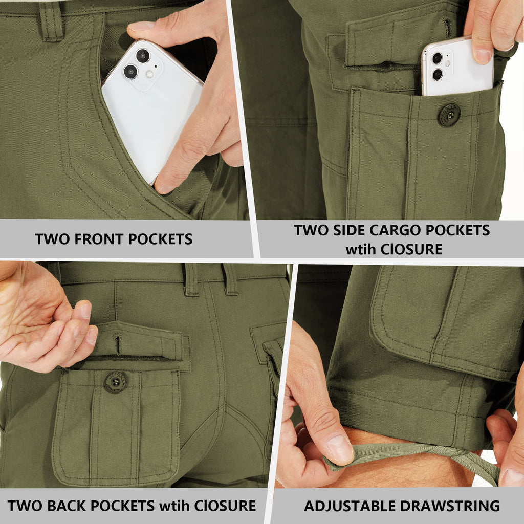 Cargo Short for Men, Relaxed Fit Camo Shorts, Outdoor Hiking Casual Work Shorts with Multi Pocket
