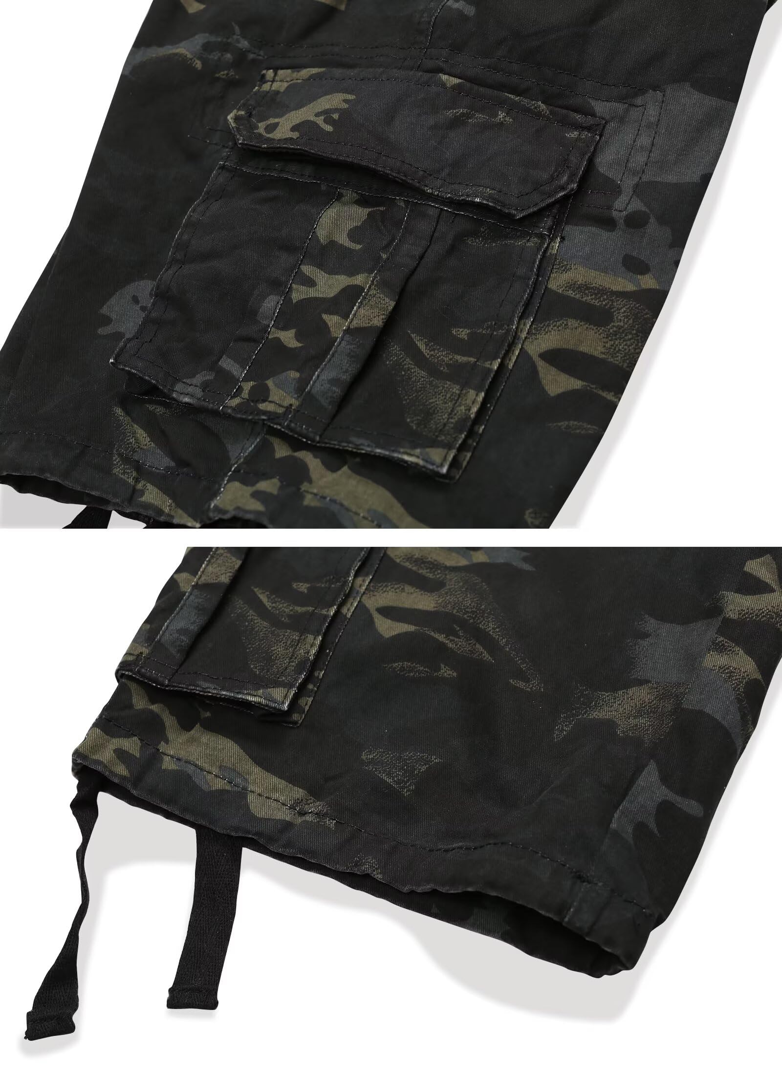 Mens Cargo Shorts Relaxed Fit Camo Casual Shorts Multi-Pocket Work Shorts with Pockets 11" Inseam