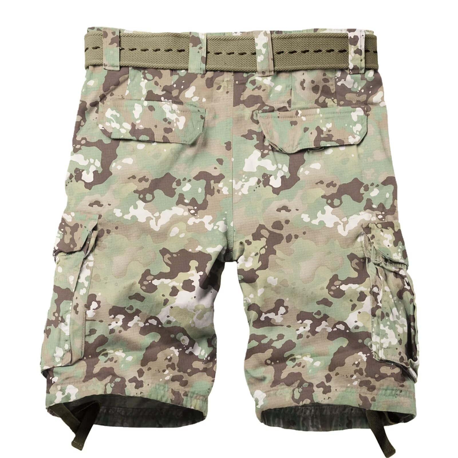Mens Cargo Shorts Relaxed Fit Camo Casual Shorts Multi-Pocket Work Shorts with Pockets 11" Inseam