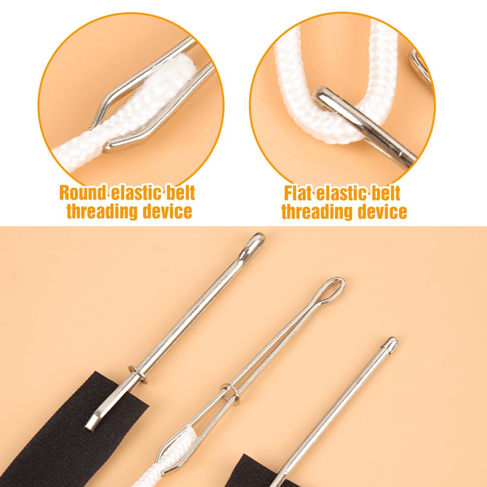 Runsgo DIY Rope Threader Clip,2024 New Sewing Clips Drawstring Threader Tool Set,for Drawstring Replacement for Hoodies, Shorts, Pants (A*2+B*2)