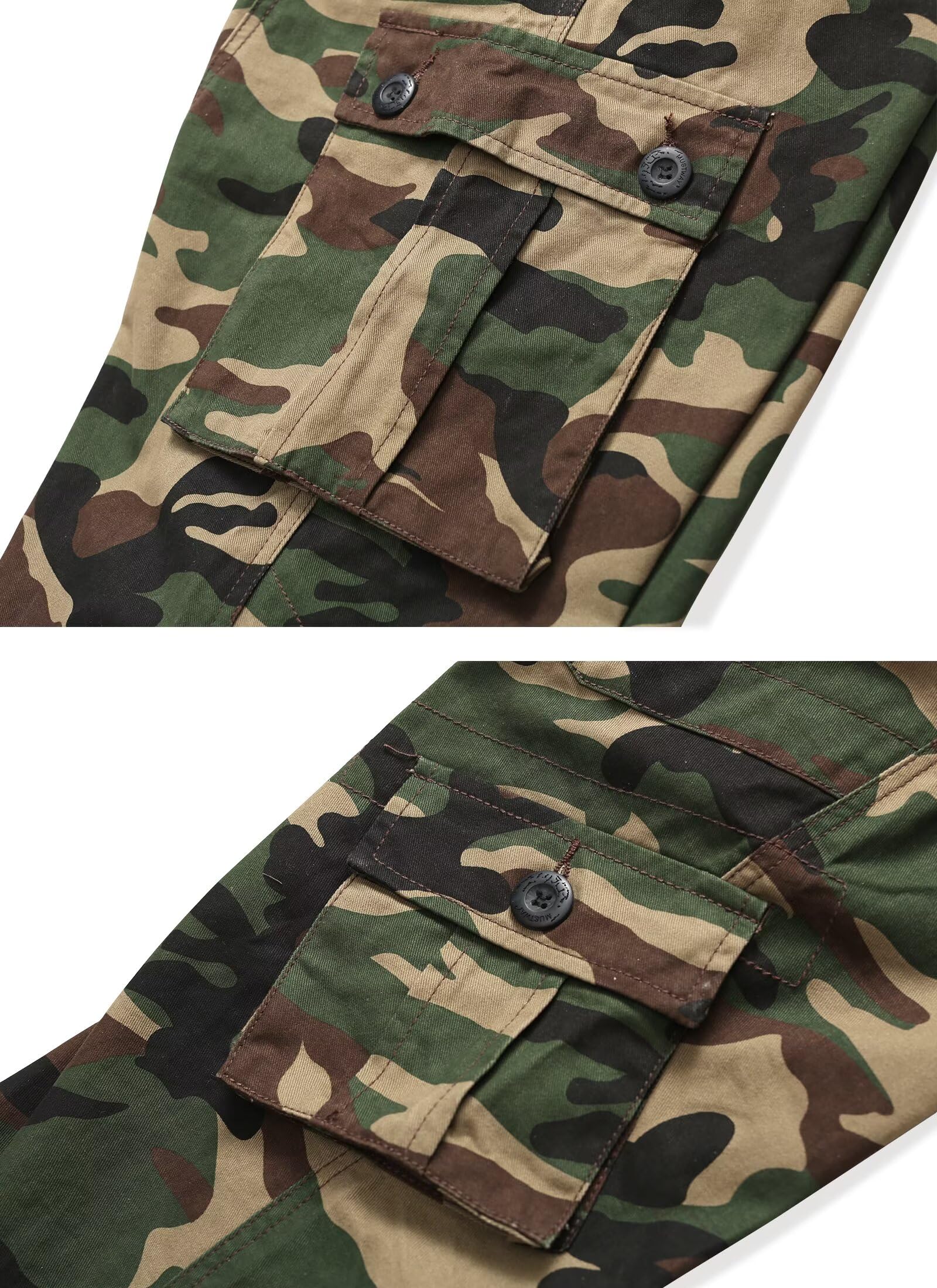 Men's Cargo Pants, Casual Outdoor Camo Pants, Relaxed Fit Work Pants with Multi Pockets