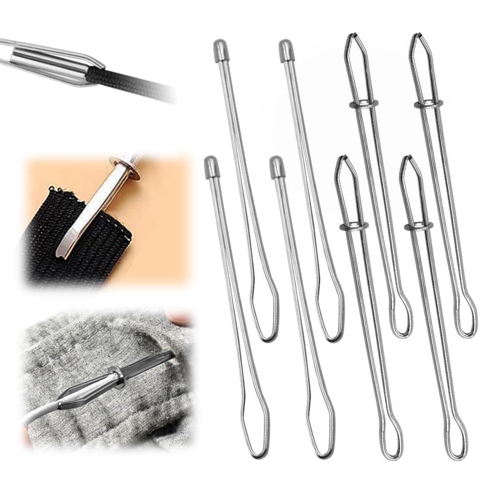 Runsgo DIY Rope Threader Clip,2024 New Sewing Clips Drawstring Threader Tool Set,for Drawstring Replacement for Hoodies, Shorts, Pants (A*2+B*2)