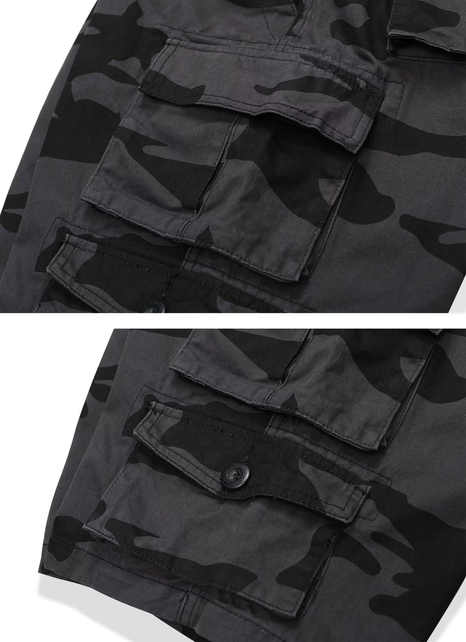 Cargo Short for Men Relaxed Fit Camo Outdoor Hiking Work Cotton Casual Shorts with 9 Pockets No Belt