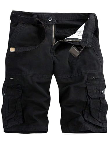 Men's Cargo Shorts Relaxed Fit, Cotton Twill Work Shorts, Outdoor Lightweight Casual Shorts for Men with Pockets