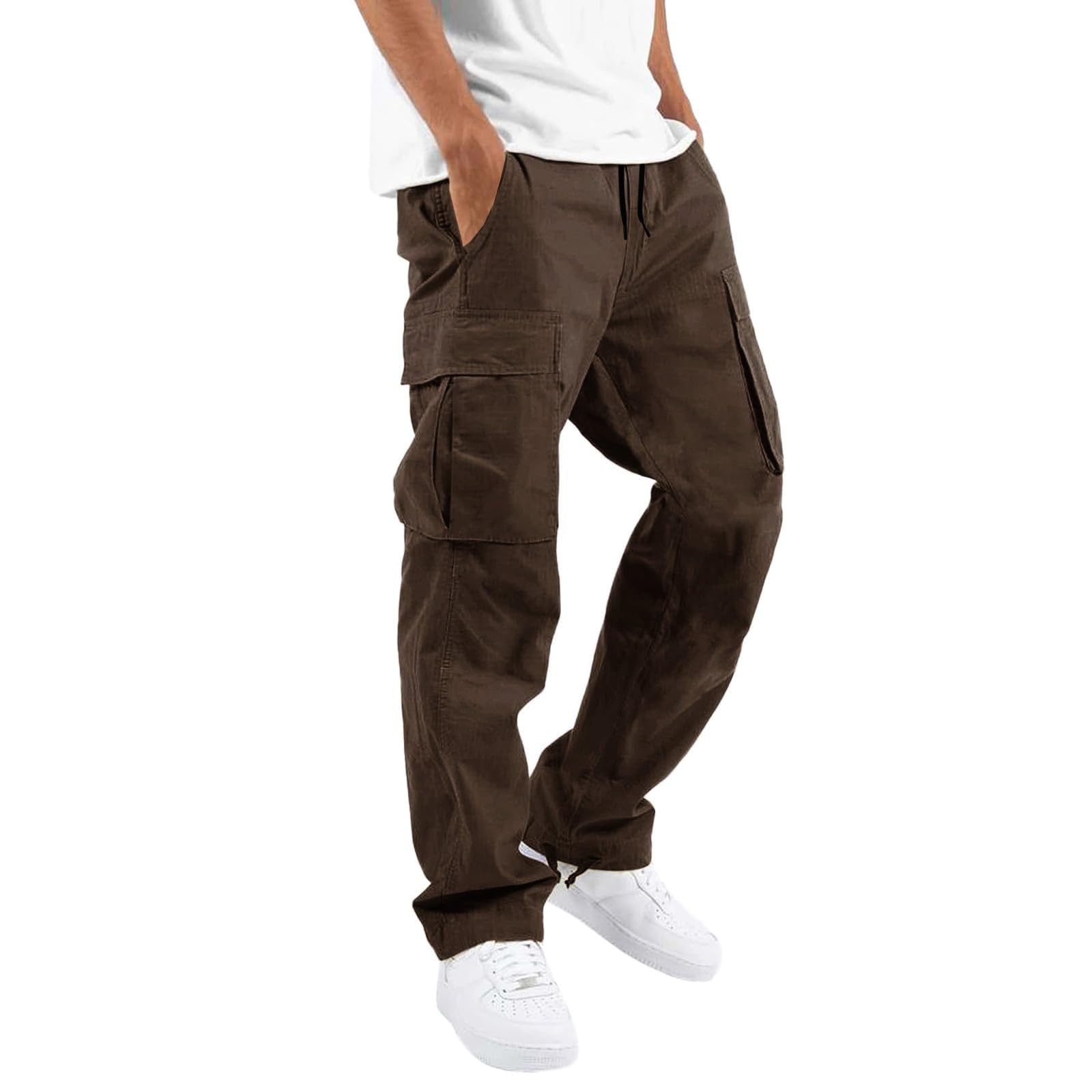 LYRXXX Men's Casual Cargo Pants Hiking Pants Workout Joggers Sweatpants for Men