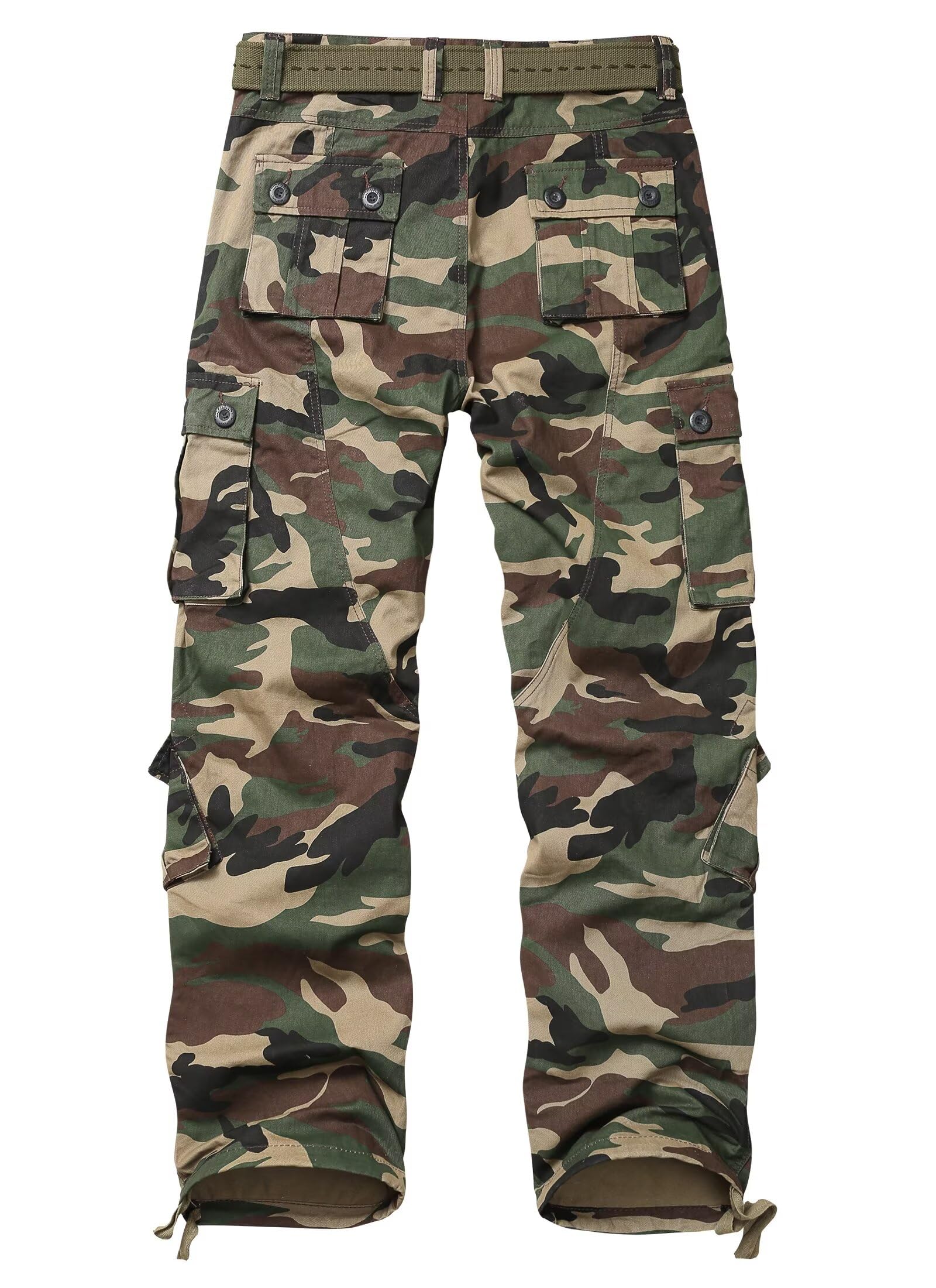 Men's Cargo Pants, Casual Outdoor Camo Pants, Relaxed Fit Work Pants with Multi Pockets