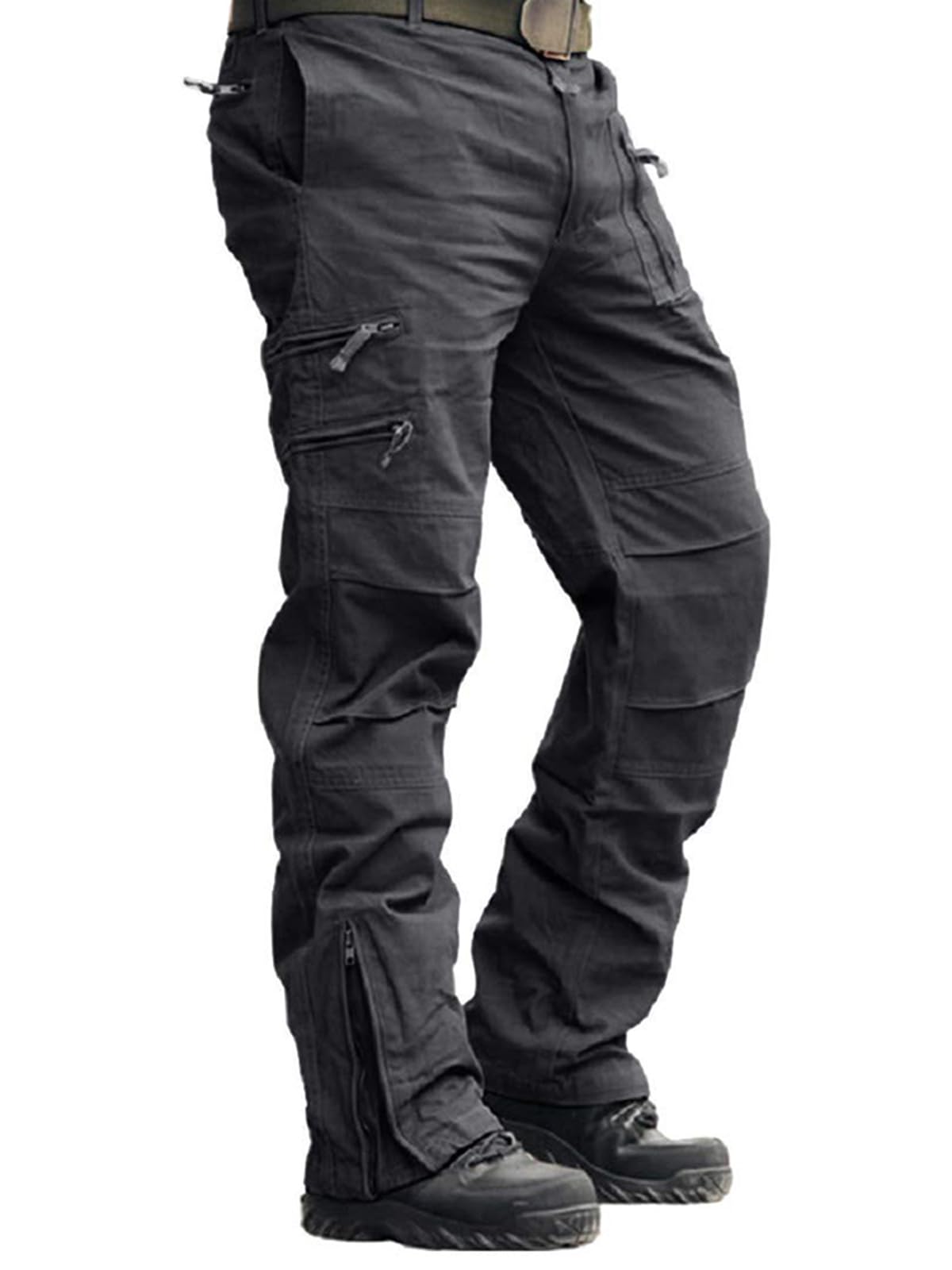 Cargo Pants for Men, Work Travel Casual Pants with Multi Zipper Pockets