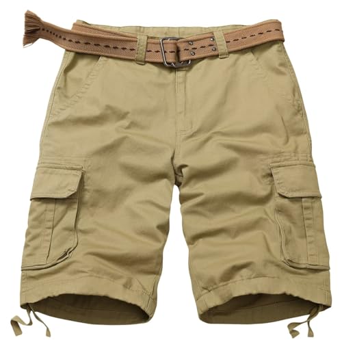 Mens Cargo Shorts Relaxed Fit Camo Casual Shorts Multi-Pocket Work Shorts with Pockets 11" Inseam