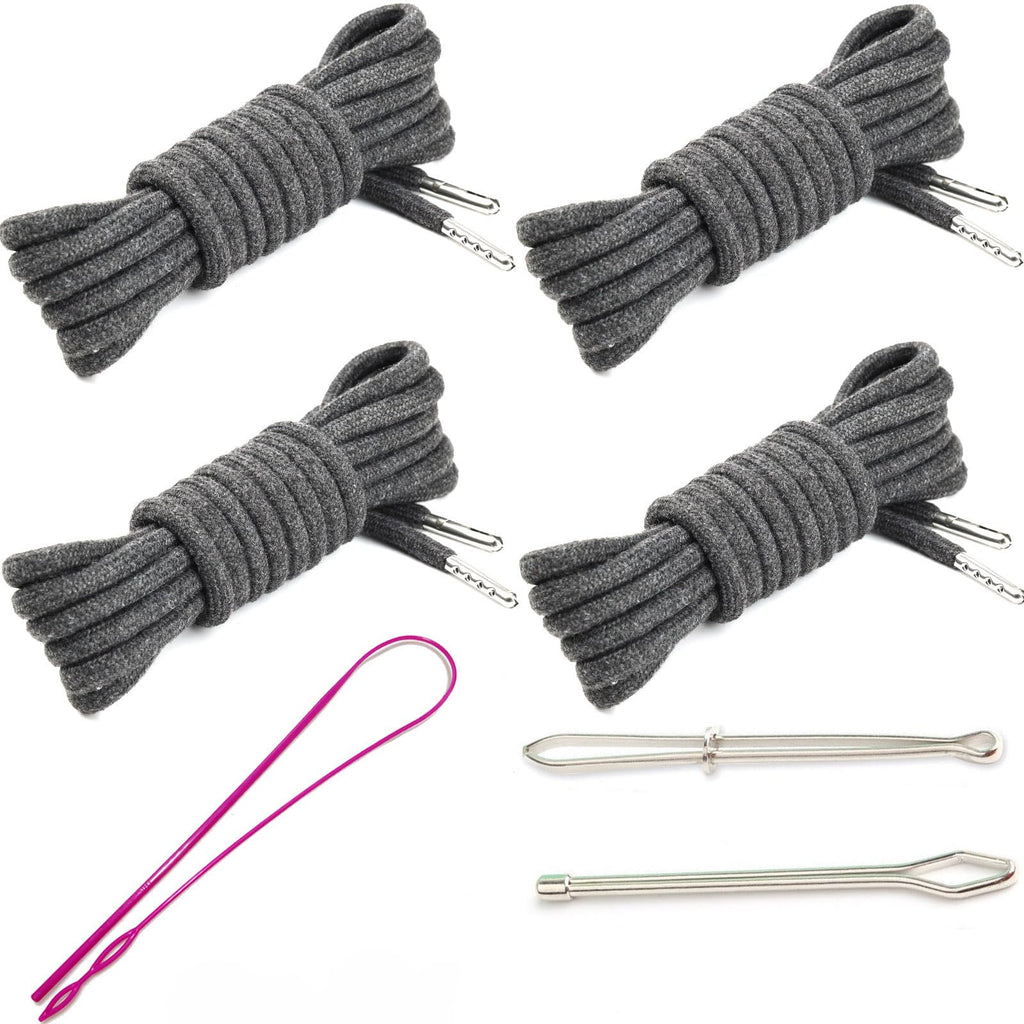 4 Pieces 53 Inches Drawstring Cords Replacement Drawstrings with Easy Threader for Sweatpants Shorts Pants Hoodies (Black, White)