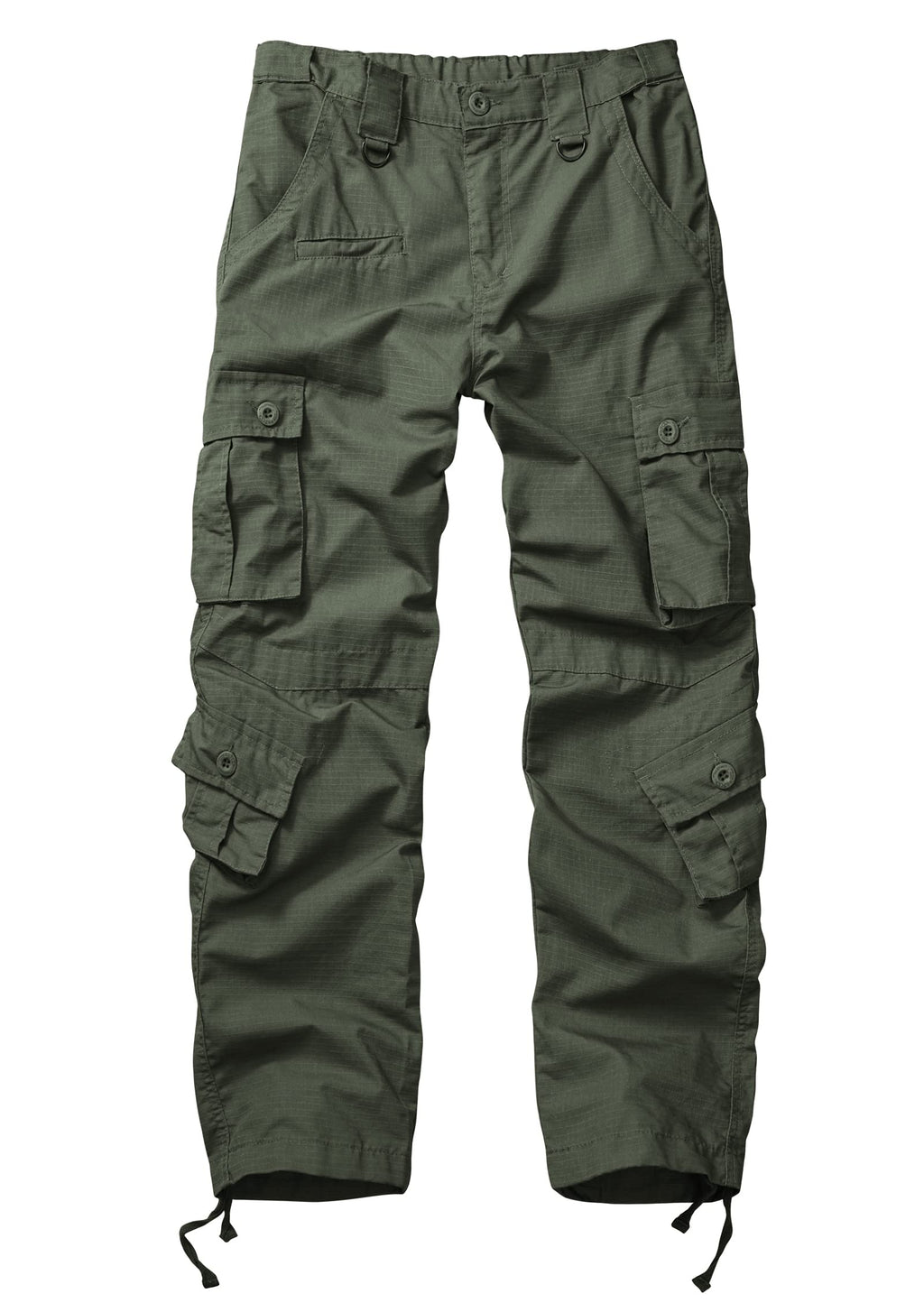 Men's Outdoor Hiking Pants, Elastic Waist Cargo Pants for Men Casual Work Ripstop Tactical Pants with 9 Pockets