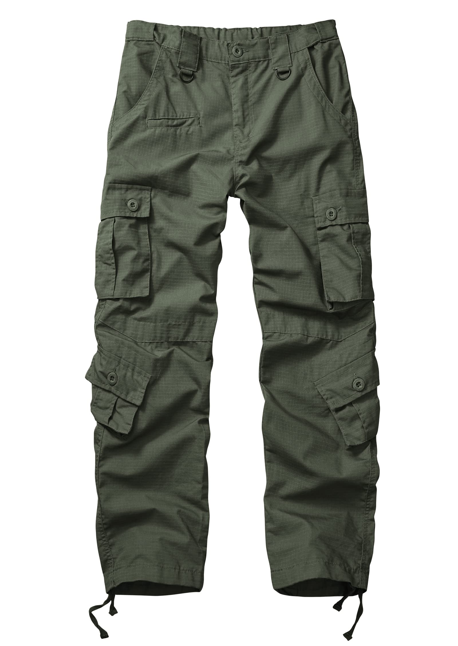 Men's Outdoor Hiking Pants, Elastic Waist Cargo Pants for Men Casual Work Ripstop Tactical Pants with 9 Pockets