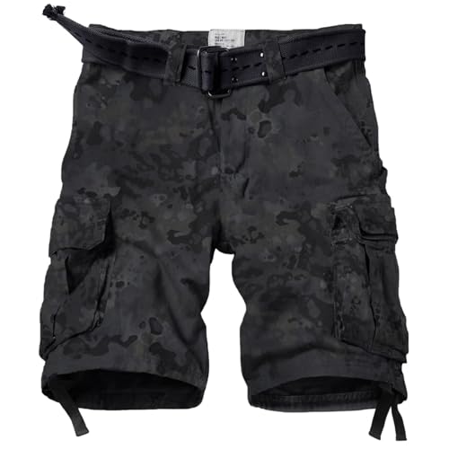 Mens Cargo Shorts Relaxed Fit Camo Casual Shorts Multi-Pocket Work Shorts with Pockets 11" Inseam