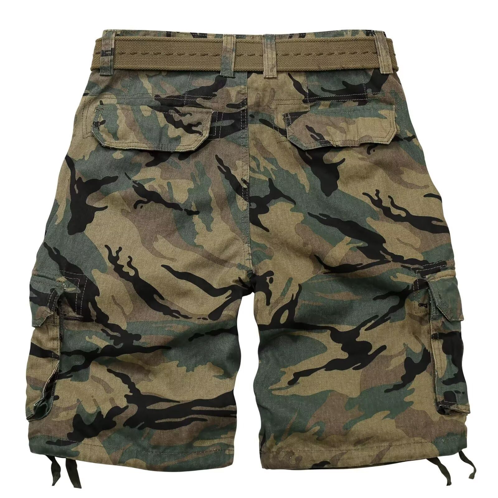 Mens Cargo Shorts Relaxed Fit Camo Casual Shorts Multi-Pocket Work Shorts with Pockets 11" Inseam