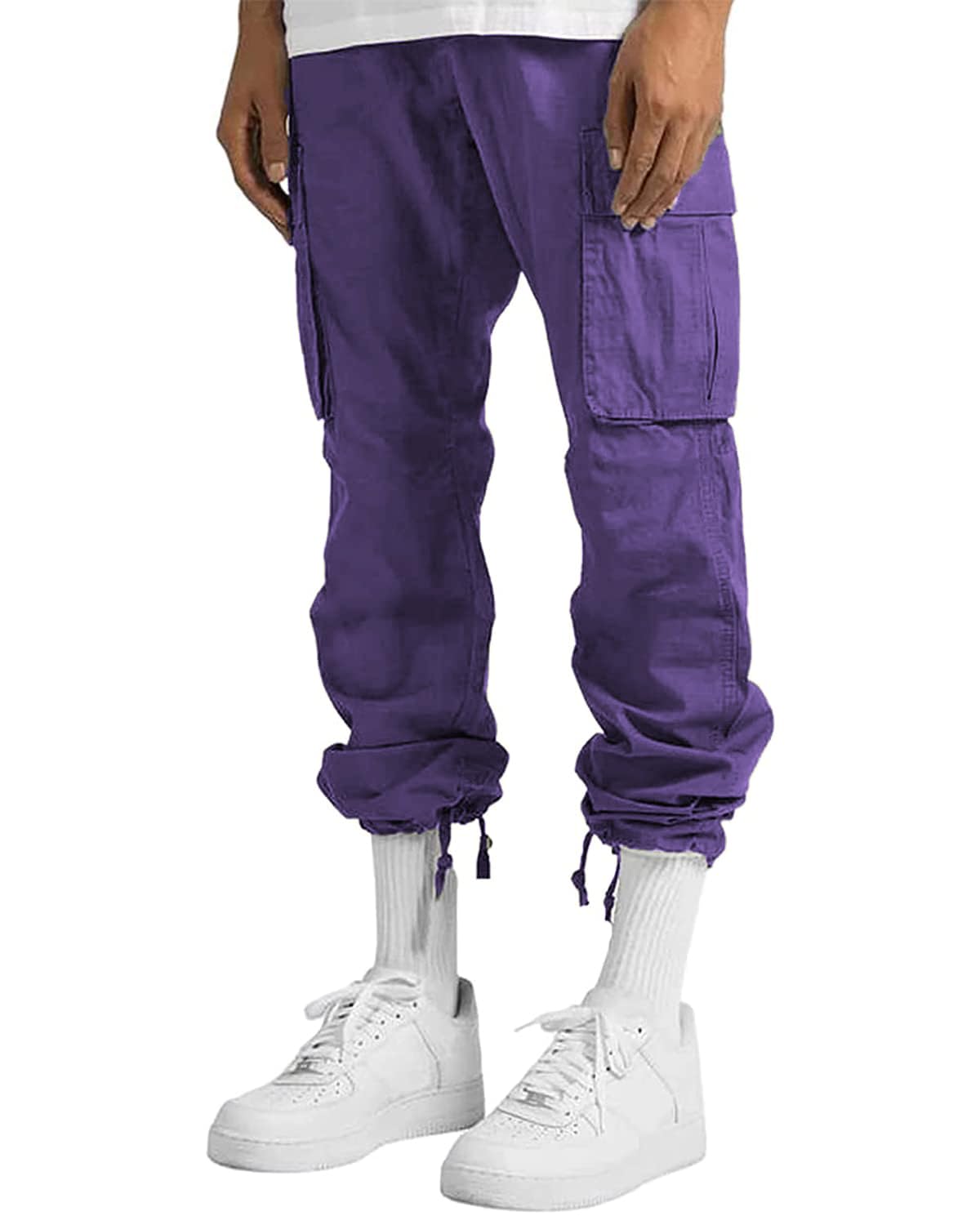 LYRXXX Men's Casual Cargo Pants Hiking Pants Workout Joggers Sweatpants for Men