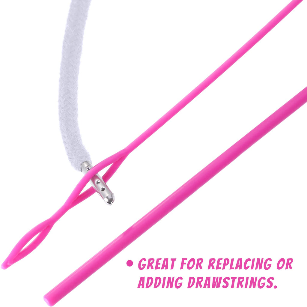 Drawstring Cords Replacement Drawstrings with Easy Threader for Sweatpants Shorts Pants Jackets Coats (Black, White)