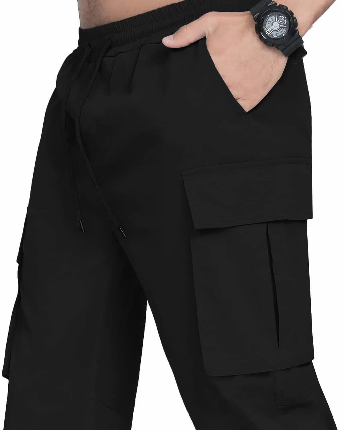 LYRXXX Men's Casual Cargo Pants Hiking Pants Workout Joggers Sweatpants for Men