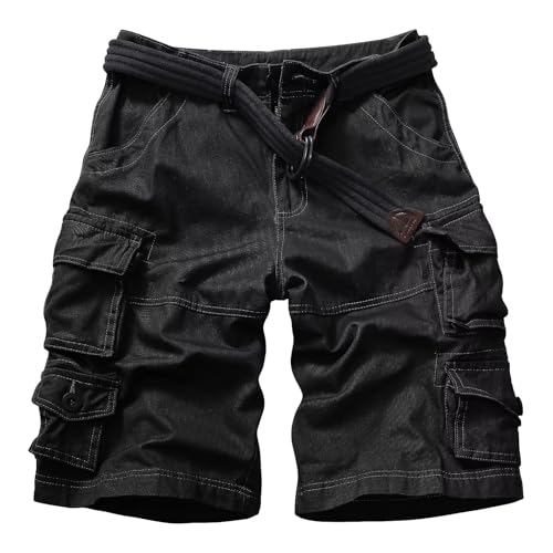 Cargo Short for Men Relaxed Fit Camo Outdoor Hiking Work Cotton Casual Shorts with 9 Pockets No Belt