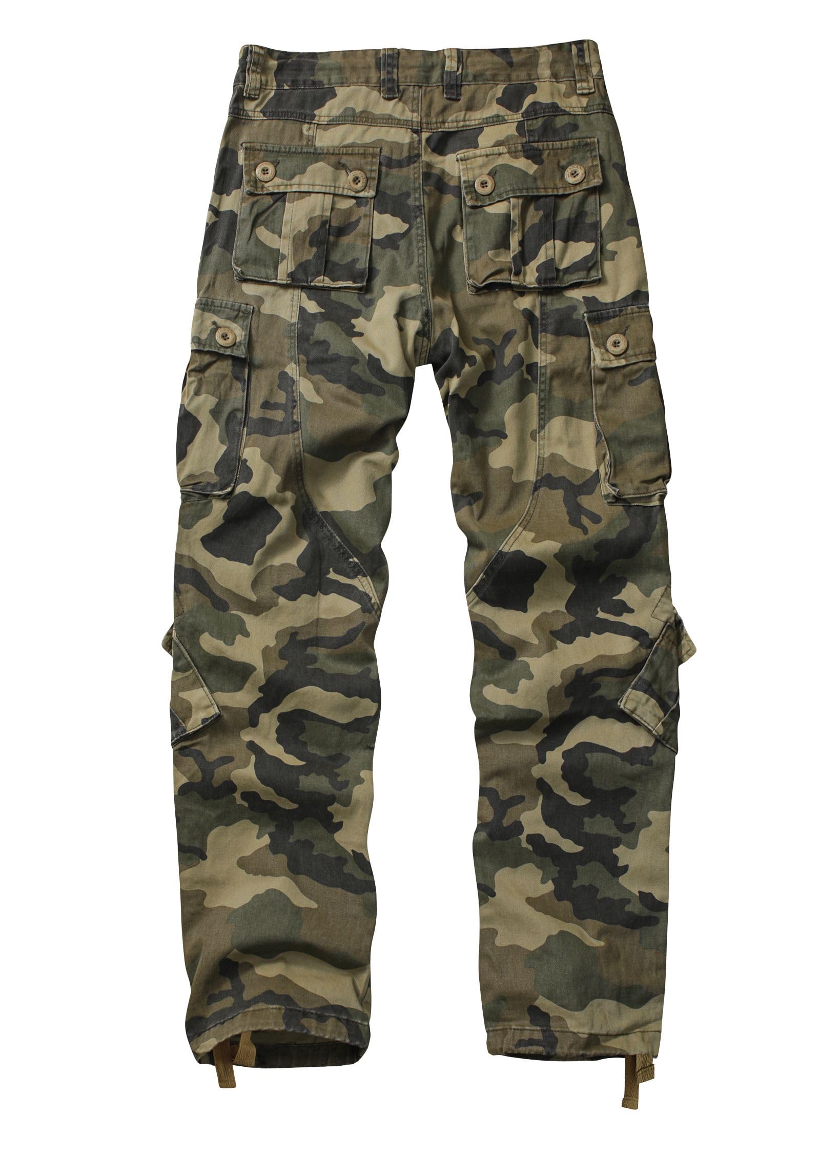 Men's Cargo Pants, Casual Outdoor Camo Pants, Relaxed Fit Work Pants with Multi Pockets