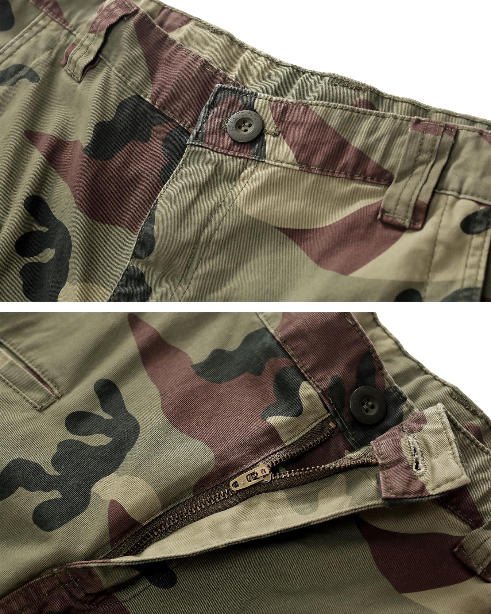 Men's Cargo Pants, Casual Outdoor Camo Pants, Relaxed Fit Work Pants with Multi Pockets