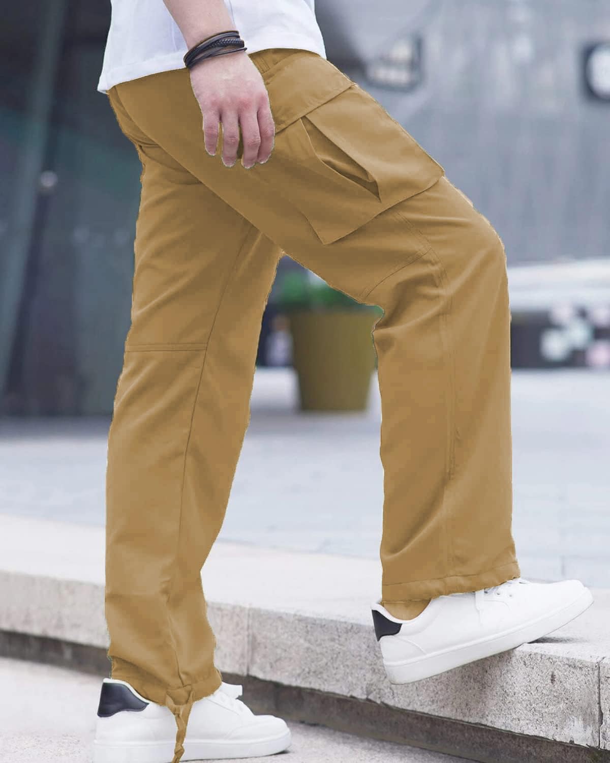 LYRXXX Men's Casual Cargo Pants Hiking Pants Workout Joggers Sweatpants for Men
