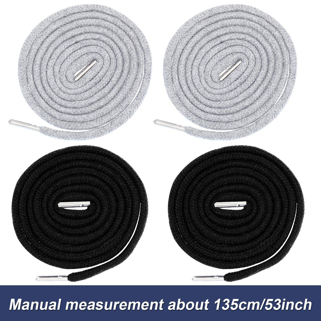 Drawstring Cords Replacement Drawstrings with Easy Threader for Sweatpants Shorts Pants Jackets Coats (Black, White)