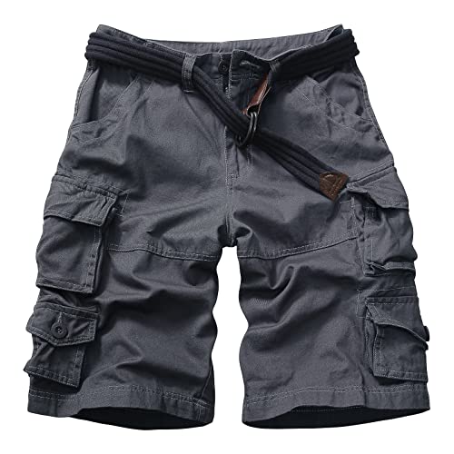 Cargo Short for Men Relaxed Fit Camo Outdoor Hiking Work Cotton Casual Shorts with 9 Pockets No Belt