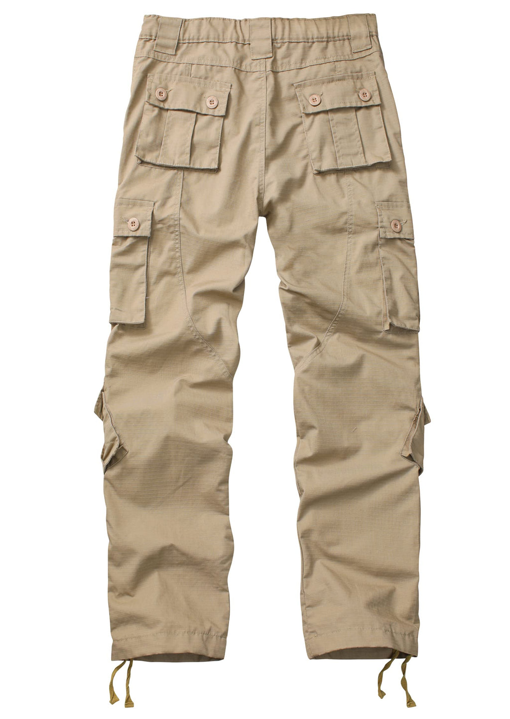 Men's Outdoor Hiking Pants, Elastic Waist Cargo Pants for Men Casual Work Ripstop Tactical Pants with 9 Pockets