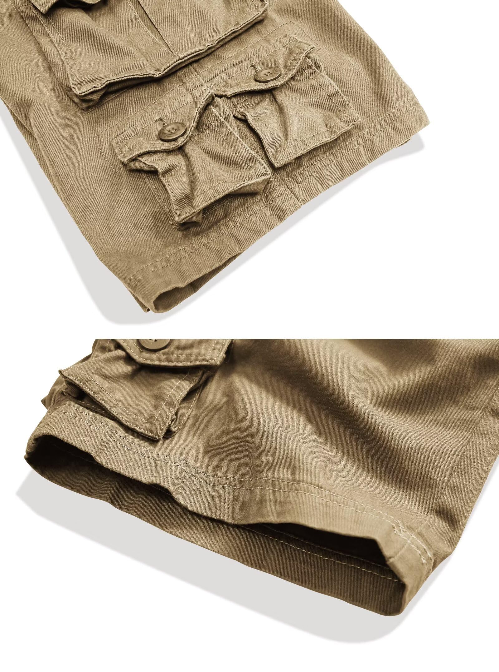 Cargo Short for Men Relaxed Fit Camo Outdoor Hiking Work Cotton Casual Shorts with 9 Pockets No Belt