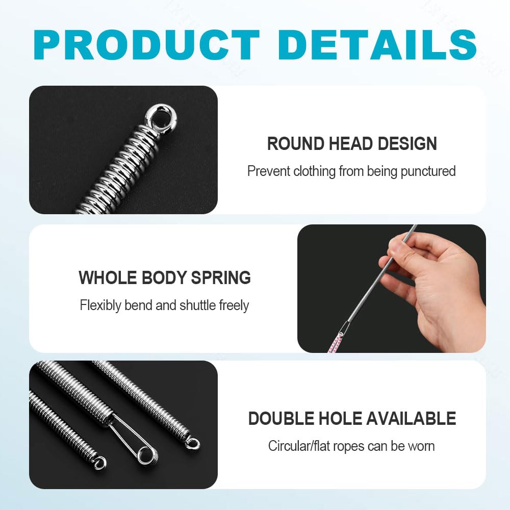 Runsgo DIY Rope Threader Clip,2024 New Sewing Clips Drawstring Threader Tool Set,for Drawstring Replacement for Hoodies, Shorts, Pants (A*2+B*2)