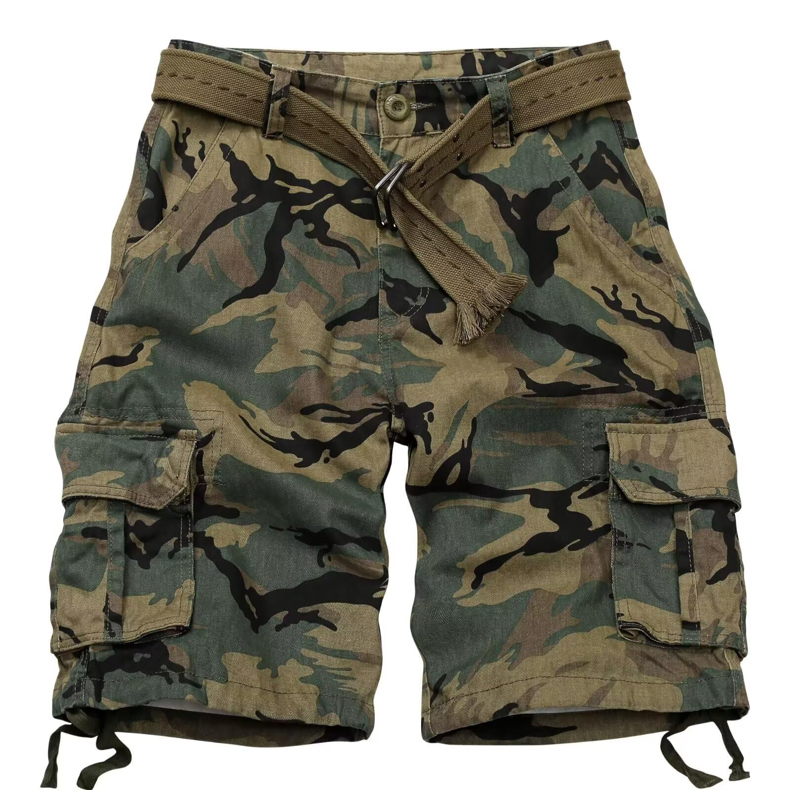 Mens Cargo Shorts Relaxed Fit Camo Casual Shorts Multi-Pocket Work Shorts with Pockets 11" Inseam