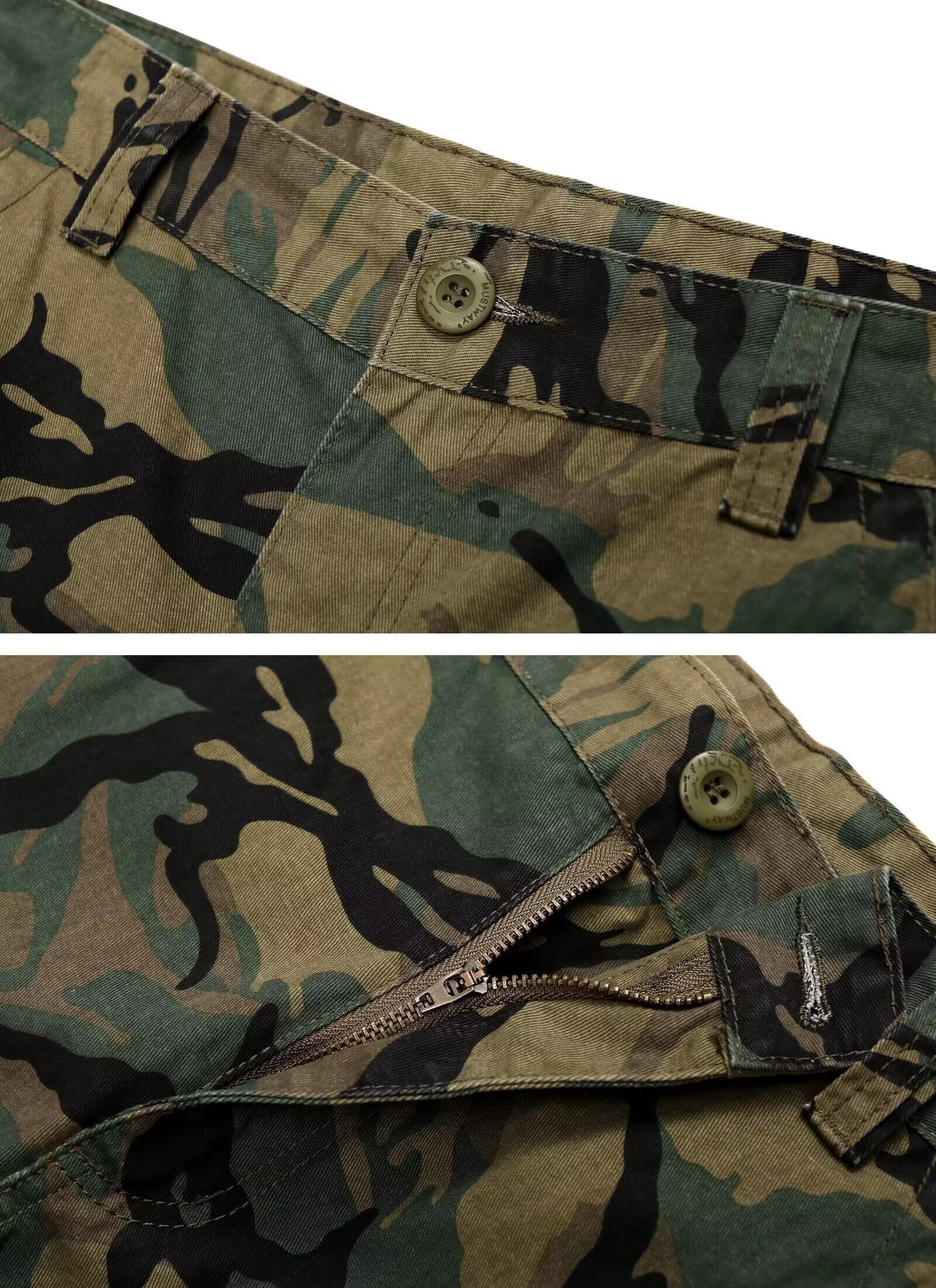 Mens Cargo Shorts Relaxed Fit Camo Casual Shorts Multi-Pocket Work Shorts with Pockets 11" Inseam