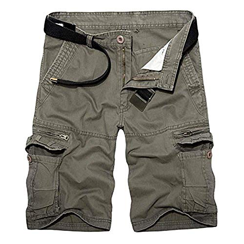 Men's Cargo Shorts Relaxed Fit, Cotton Twill Work Shorts, Outdoor Lightweight Casual Shorts for Men with Pockets