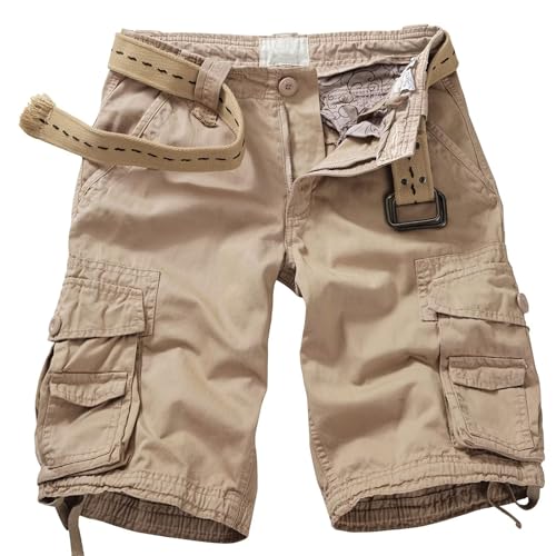 Cargo Short for Men, Relaxed Fit Camo Shorts, 11" Inseam Outdoor Hiking Casual Shorts with Multi Pocket