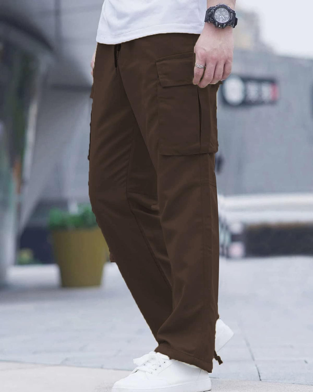 LYRXXX Men's Casual Cargo Pants Hiking Pants Workout Joggers Sweatpants for Men