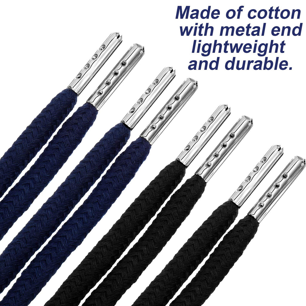 Drawstring Cords Replacement Drawstrings with Easy Threader for Sweatpants Shorts Pants Jackets Coats (Black, White)