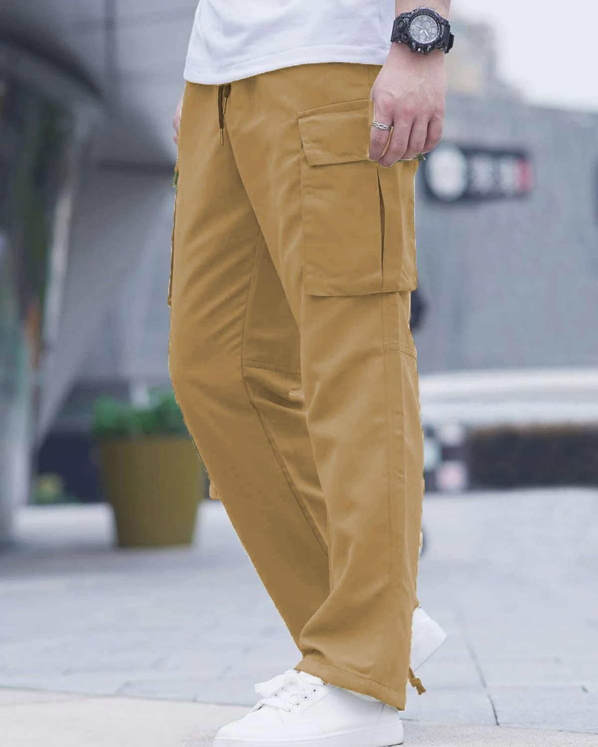 LYRXXX Men's Casual Cargo Pants Hiking Pants Workout Joggers Sweatpants for Men