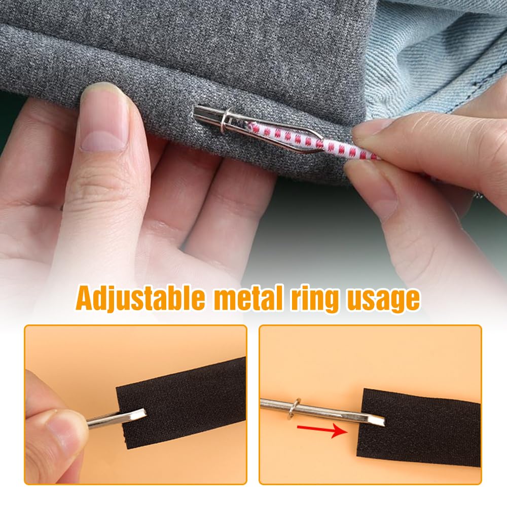 Runsgo DIY Rope Threader Clip,2024 New Sewing Clips Drawstring Threader Tool Set,for Drawstring Replacement for Hoodies, Shorts, Pants (A*2+B*2)