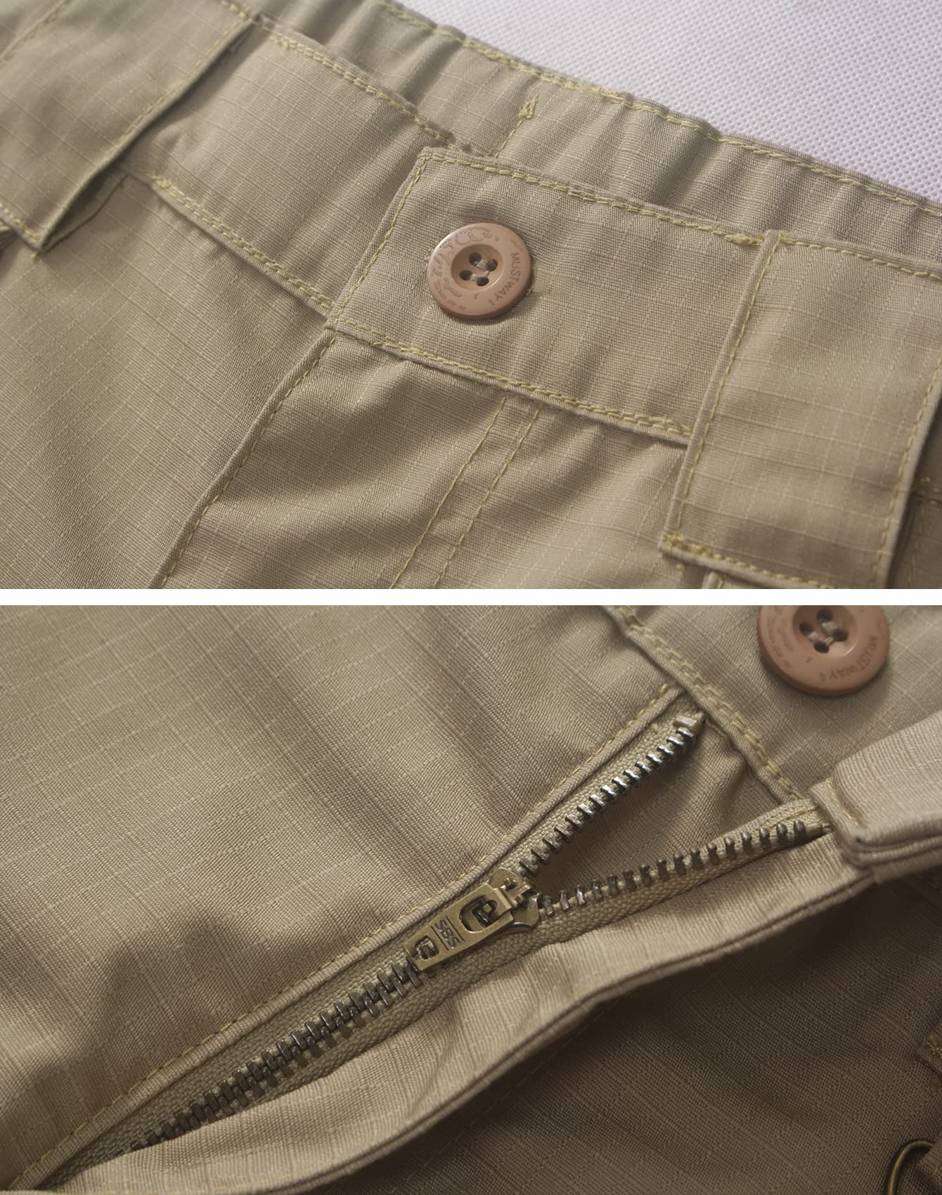 Men's Outdoor Hiking Pants, Elastic Waist Cargo Pants for Men Casual Work Ripstop Tactical Pants with 9 Pockets