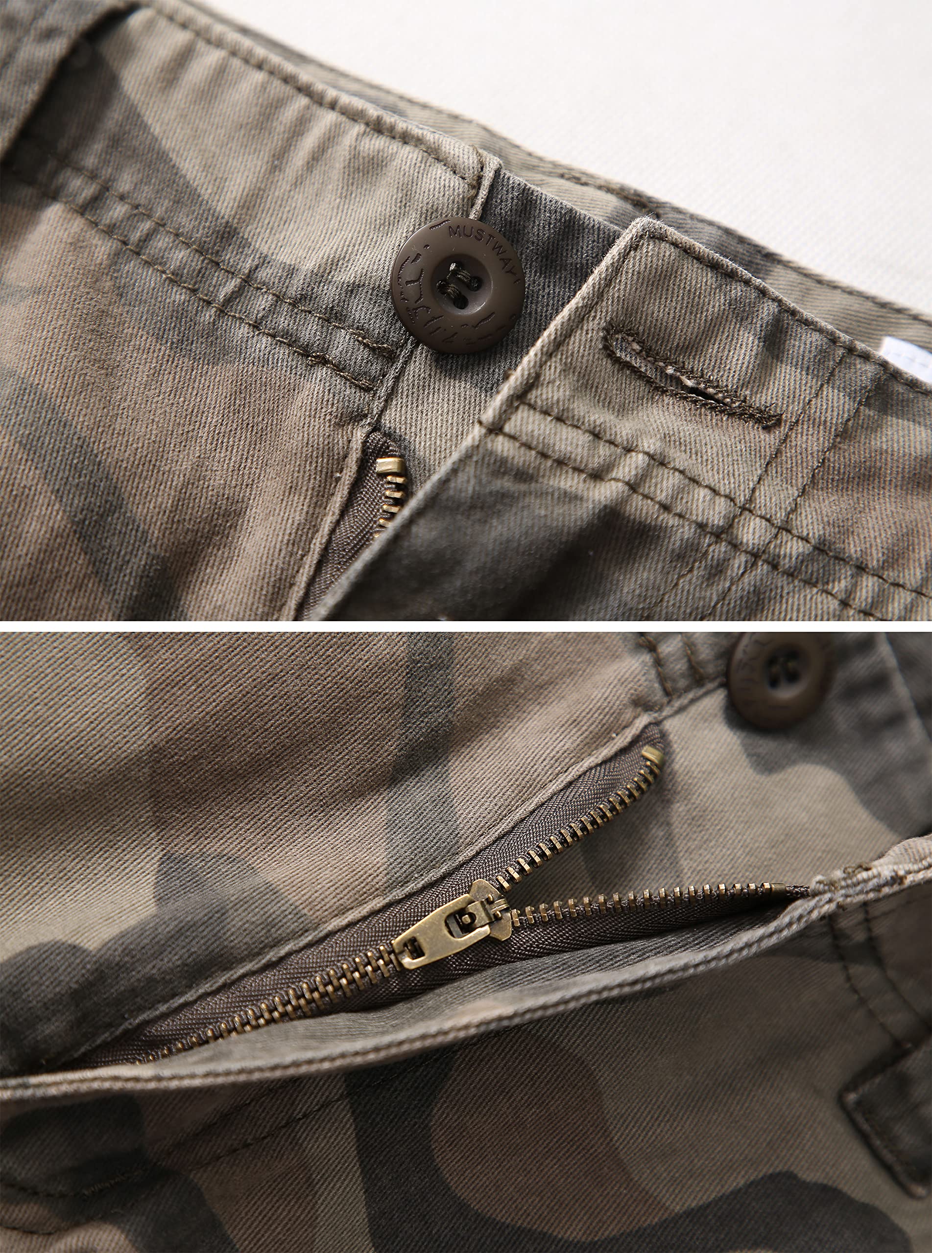 Cargo Short for Men Relaxed Fit Camo Outdoor Hiking Work Cotton Casual Shorts with 9 Pockets No Belt
