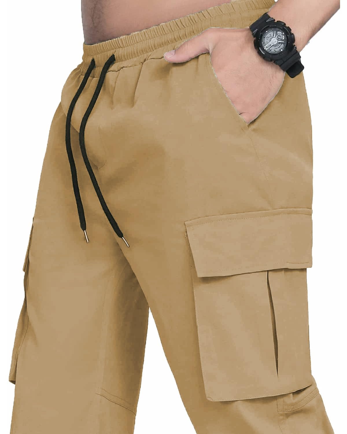 LYRXXX Men's Casual Cargo Pants Hiking Pants Workout Joggers Sweatpants for Men